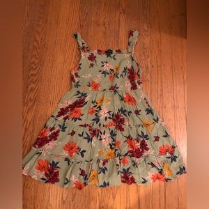 Women’s Ambiance Green Floral Tiered Dress or Beach Cover Up (S)